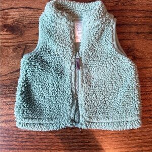 Cozy Teal Green Sherpa Vest for Newborn